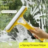 Double-Sided Soft Window Squeegee Plastic Rubber Handle Windshield Scraper Water Spraying Cleaner Car Window Floor Tile Glass