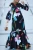 Import Dresses Women Muslim Long Black Color And Flower Print Dress For Ladies Muslim Dress Women from China