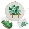 Dropshipping Textile Sewing Art Plastic Embroidery Hoop Frame Home Decor Handmade Nature Linen Needlework Embroidery Kits