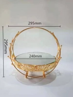 Durable set dessert sweet high tea display metal gold mirror luxury decorating wedding cake stand for party
