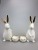 Import Easter Ceramic  Shining White Lovely Rabbit Standing near bowel  Figurines for Garden Decor from China