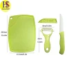 Eco-Friendly 3PCS Swiss Ceramic Fruit Knife Set with Cutting Board for Everyday Use