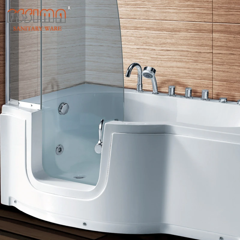 Eco-friendly Acrylic whirlpool and air spa bath tub massage bathtub with door for elder