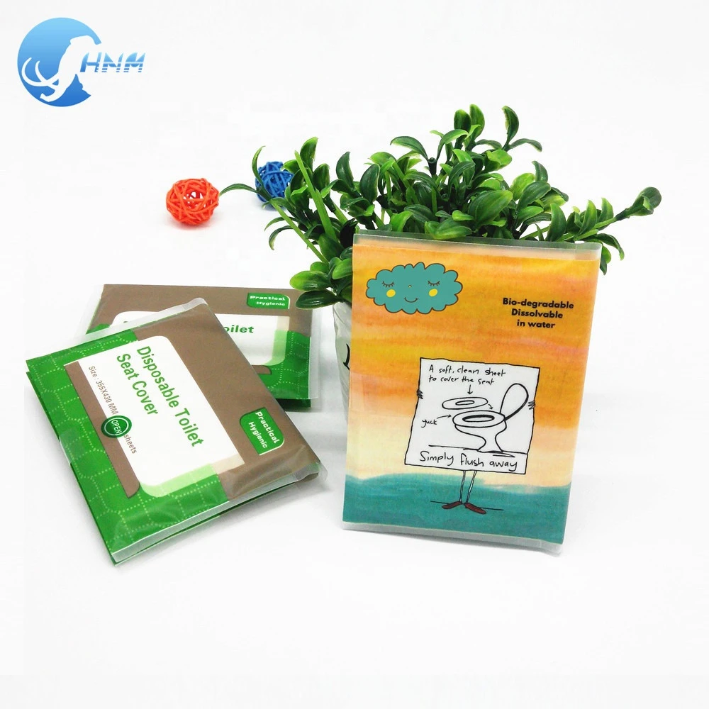 Eco friendly and bio-degradable disposable hygienic toilet seat cover paper wood pulp ISO Certification