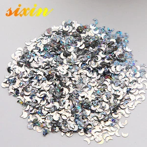 Eco-friendly DIY PET Fancy Holographic Glitter Chunky Glitters Moon and Four-pointed Star Shape for Body and Nail Arts