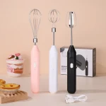 Electric Milk Frother Coffee Milk Drink Egg Mixer Foamer Household Egg Beater Kitchen Cooking Tool