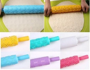 embossing rolling pins engraved with designs for Fondant Pastry and Clay