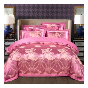European Full Size Jacquard Bed Sheet Bedding Set, Designers 4 Pcs Winter Egyptian Cotton Princess Sheets Bedding Set/
