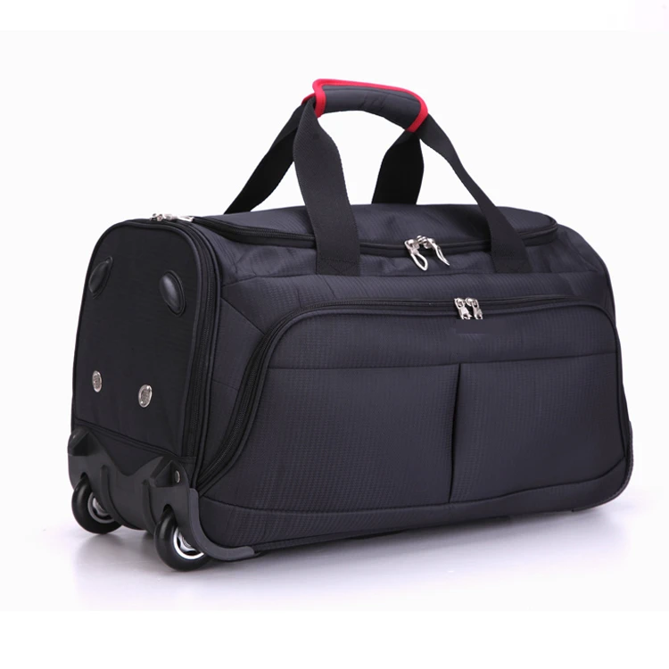 Expandable trolley bag rolling duffel spinner luggage travel bag on wheels 600d polyester weekend leisure sport duffle bag set