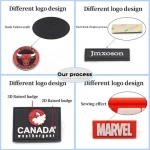 Factory Custom Clothing hat brand logo 3d Silicone pvc rubber Iron OnIron On patch badge Labels For clothes Soft Pvc Patches