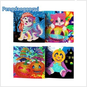 Factory direct sale hot sale Halloween card diamond painting greeting card four sets