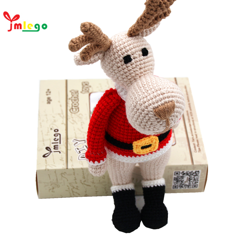 Factory direct sale new cute animal  DIY knitted stuffed doll crochet handmade plush toy