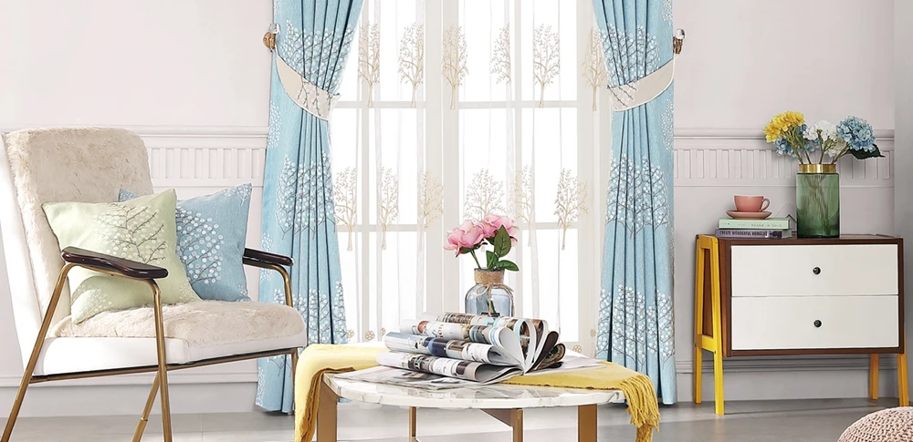 Factory supply fancy jacquard blackout window blind curtains