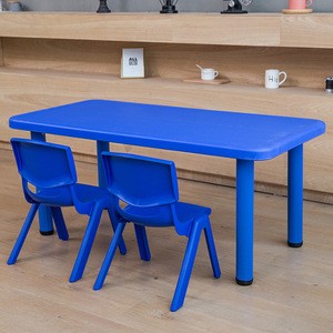 Factory supply kids kindergarten furniture plastic kids study table and chair set