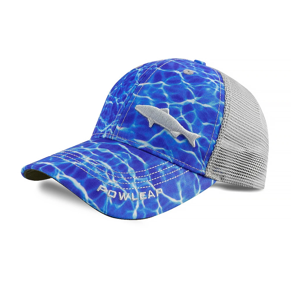 Factory Wholesale Custom Camo Fish Embroidered Mens Women Trucker Mesh Fishing Baseball Fitted Sports Cap Hats Manufacture