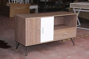 factory wooden furniture tv showcase new design European TV stand in metal base