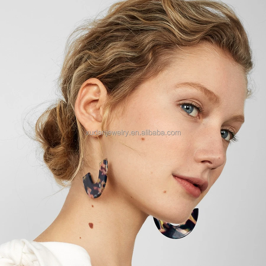 Fashion Acrylic Hoop Drop Earring Jewelry Large Resin Acrylic Earrings for Women