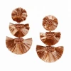 Fashion Beaded Raffia Palm Earrings for Women Tiered Dangle Statement Earrings Bohemian Handmade Drop Earrings