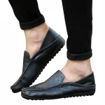 Fashion Design Non-Slip Loafers Comfortable Wear Men Casual Official Genuine Leather Shoes