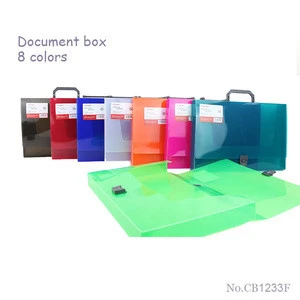 FC size plastic document case expanding file folder with handle plastic file box