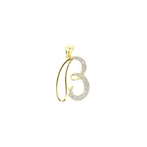 Fine Jewelry 925 Sterling Silver Pendant Alphabet A-Z Letter Designs For Necklace