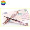 Flashing rose gold metal roller ballpoint pen with floating liquid ballpoint pen 0.7mm 1.0mm refill for gift or promotional