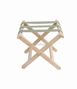 foldable solid wood luggage rack, standing wood hat rack, folding luggage carrier