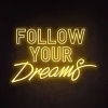 Follow Your Dreams IP67 12 Volt Outdoor Custom Led Neon Sign For Game Room Party Wedding Bar Custom Neon Signs
