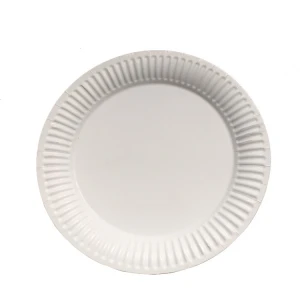 Food Contact Safe Eco Friendly Dinner 7 8 9inch white Printed round biodegradable Paper plates