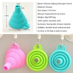 Food Grade Silicone Folding Collapsible Telescopic Oil Leak Liquid Dispensing Long Neck Mini Funnel Kitchen Accessories Tool