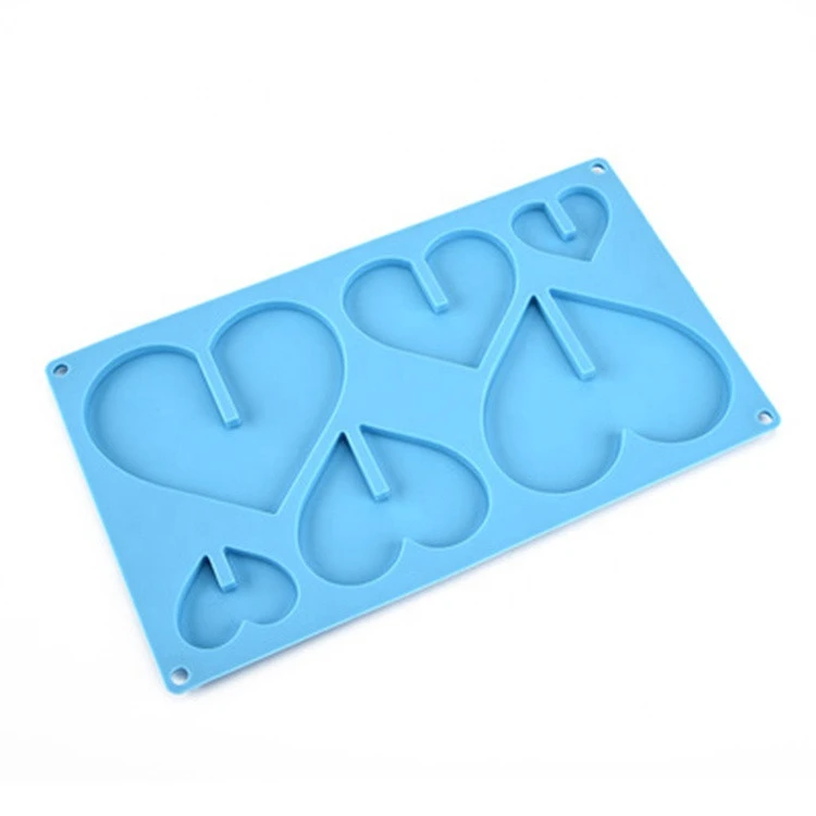 Food standard heart shaped silicone chocolate mold silicone lollipop  mold