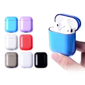 For Air pods Case 2019 Newest Full Protective Cover Accessories , Glossy PC Case for Earphone, Mix Color and Bulk Stock