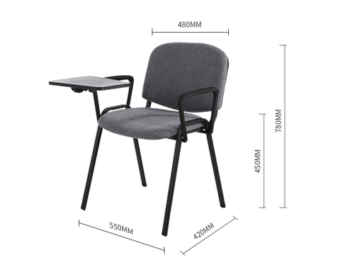 Foshan Supplier Stackable Chairs Training Chairs Student Chair With Writing Pad