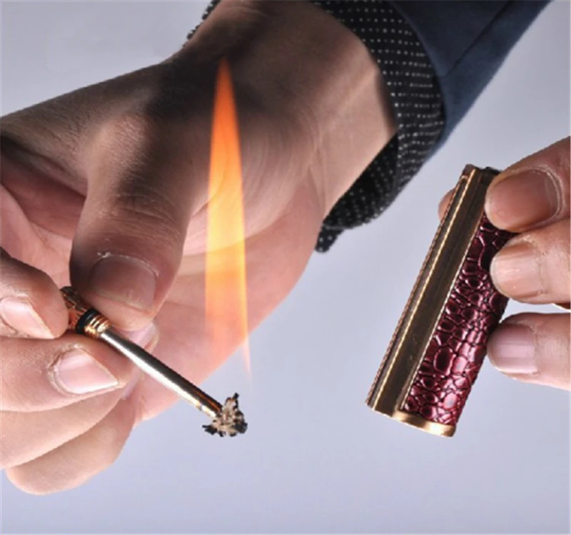 Free Fire Metal Retro Match Lighter Kerosene Oil Flame Lighter Creative Men&#x27;s Gift Can Be Refueled Lighter