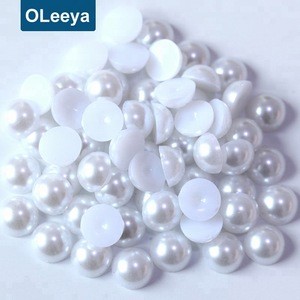 Free sample 2mm-25mm loose ABS imitation half cut pearls flatback white ab half round pearls for women garment