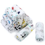 Free Sample Custom Soft Organic Cotton Muslin Swaddle Baby Blanket