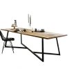 Fujian 160cm simple wooden dining table with Iron stand