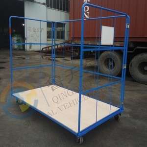 Furniture Corlettes Steel wire roll cage Supermarket roll container Collapsible rolling storage cage
