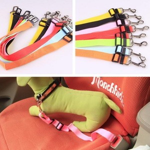 FY Dog Cat Car Seat Belt Adjustable Harness Lead Leash for Small Medium Small Dog 5 Color Clip Pet Supplies