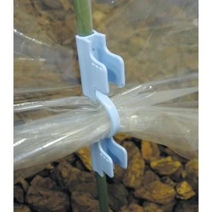 Garden Plant Support Double Clips Plastic Locking Clamps