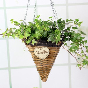 garden small flower vase hand woven wicker hanging basket for sale