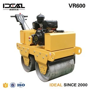 gasoline/diesel used road rolling machine walk behind roller compactor price double drum vibratory road roller manufacturer