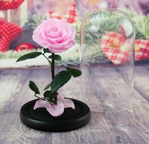 Gift Roses Flowers DIY Stabilized Preserved Flower Forever Eternal Rose in Glass Dome, preserved rose in glass