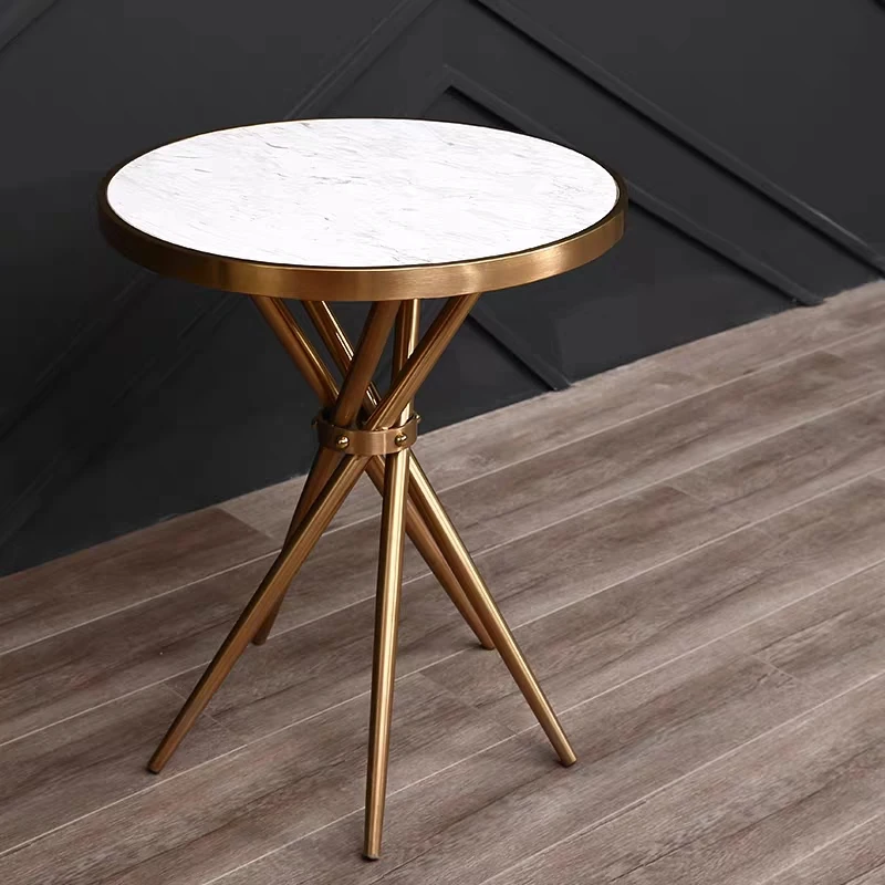 Gold metal round Tempered glass coffee tables
