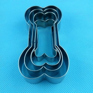 Good quality food grad stainless steel dog bone cookie cutter for Hallowmas