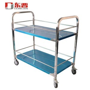 Good Quality Hospital Library Stainless Steel Metal Trolley Instruments Storage