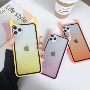 Gradient Acrylic Mobile Phone Accessories Case for Iphone 12 Pro with 4 Demon Corners Amazon Hot Phone Case