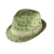 Import Green M letter printed fedora mens hat color thin ribbon decorated straw fedora hat from China