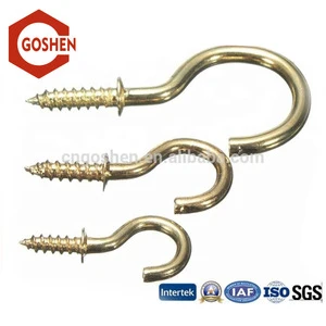 GS brass plated cup hook