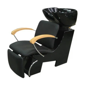 Hair Washing Chair Hair Salon Furniture Adjustable With Footrest And Black Washing Basin Recling Backwash Shampoo Chair Bed
